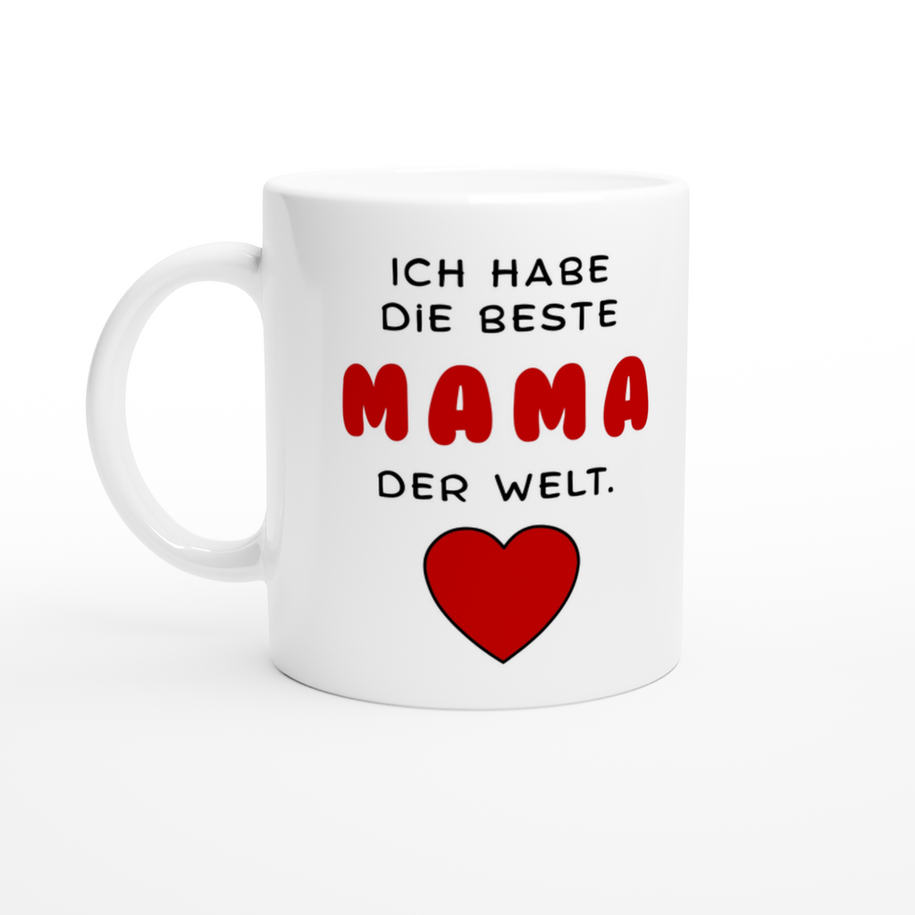 Keramiktasse mit Spruch: Ich habe die beste Mama der Welt – Ansicht 2